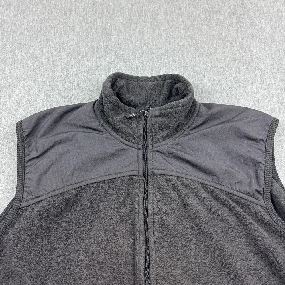 Vintage Nike Golf Vest Mens Large Gray Full Zip Fleece Pockets Jacket Sleeveless